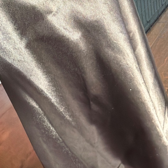 Vince NWT L satin bronze with gold and olive romantic mini slip skirt silk - Picture 5 of 6